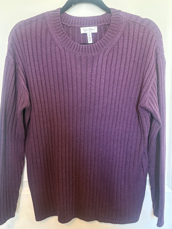 Jessica Simpson Sweaters - Men's Ribbed Crewneck Sweater - Plum